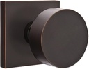 Square Rosette Door Set with Disc Knobs Privacy in Oil Rubbed Bronze