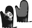 I Like Soccer Silicone Insulated Oven Mitts,Oven Glove High Heat Resistant,for Cooking Barbecue,Microwave